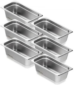 VEVOR 6 Pack 1/3 Size Hotel Pans Steam Table Pan Stainless Steel 4" Deep
