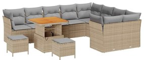 vidaXL Σετ Καναπέ Κήπου 12 pcs Μπεζ συνθετικό ρατάν