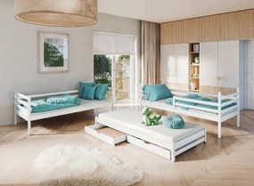 LUK 90x200 white bunk bed Lano Furniture