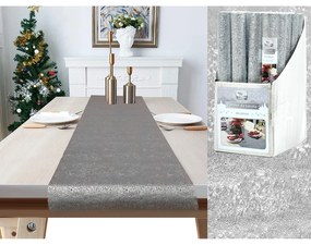 Χριστουγεννιάτικος Runner Τραπεζιού Ασημί 40x180cm