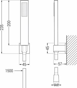 Mexen R-02 σετ σταθερού ντους, λευκό - 785005050-20
