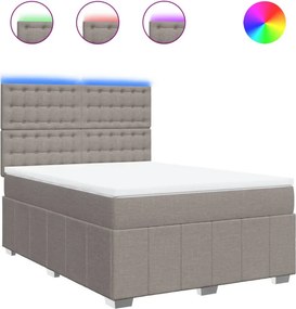 vidaXL Κρεβάτι Boxspring με Στρώμα Taupe 160x200 εκ. Υφασμάτινο