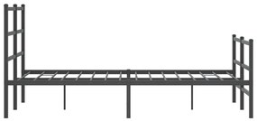Πλαίσιο Κρεβατιού με Κεφαλάρι/Ποδαρικό Μαύρο 120x200εκ. Μέταλλο - Μαύρο