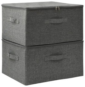 vidaXL Κουτιά Αποθήκευσης 2 τεμ. Ανθρακί 43 x 34 x 23 εκ. Υφασμάτινα