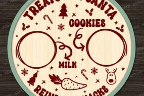 Σετ των 3 Intra απο ξύλο plywood 3mm-4mm πάχος Χριστουγεννιάτικο Δίσκο Άγιου Βασίλη Δίασταση 15x15 cm INTRAFABR-105389120