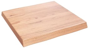 Επιφ Τραπεζιού Αν Καφέ 60x60x(2-6)εκ. Ακατέργ. Μασίφ Ξύλο Δρυός - Καφέ