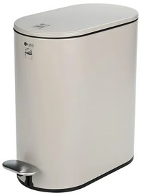 Estia Χαρτοδοχείο - Κάδος Μπάνιου Soft Close Slim Oval 5lt Ματ Taupe 02-19129