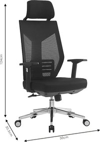 Καρέκλα γραφείου διευθυντή Commend pakoworld ύφασμα mesh μαύρο