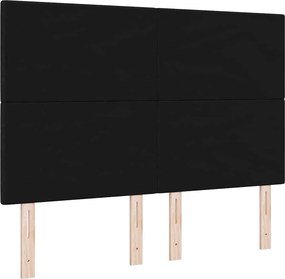 vidaXL LED κεφαλάρι Μαύρο ύφασμα