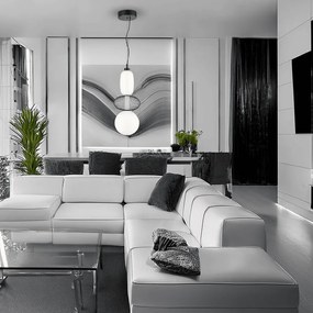 LED Κρεμαστό Φωτιστικό Arame 23W 3000K Οπαλίνα Μαύρο