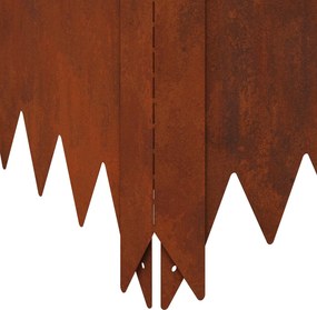 vidaXL Περίγραμμα γκαζόν 100 x 100 x 20 cm Ατσάλι Σκ rusty