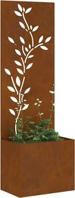 vidaXL Οθόνη Ιδιωτικότητας Κήπου Floral Σκ rusty 50 x 140 cm