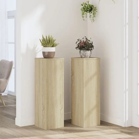 vidaXL Βάσεις Φυτών 2 Τεμ. Sonoma Δρυς 25x25x80 εκ. Επεξεργασμένο Ξύλο