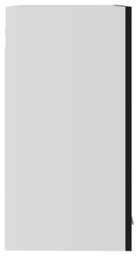 Ντουλάπι Κρεμαστό με Τζάμι Μαύρο 60x31x60 εκ. από Επεξ. Ξύλο - Μαύρο