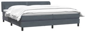 vidaXL Box Spring Κρεβάτι με στρώματα Σκούρο γκρι 200x220 cm Βελούδινο