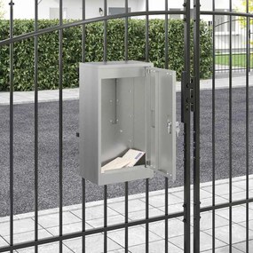 vidaXL γραμματοκιβώτιο Μαύρο 30 x 23 x 55 εκ. Γαλβανισμένος χάλυβας