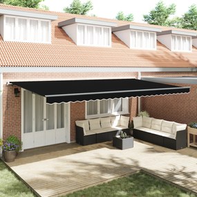 vidaXL Χειροκίνητη ανασυρόμενη τέντα μαύρη 600x300 εκ.