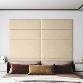 vidaXL Κεφαλάρι Τοίχου 12 τμχ. 90 x 30 cm Κρεμ ύφασμα
