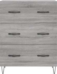 vidaXL Ντουλάπι Γκρι Sonoma 69,5 x 34 x 180 εκ. Επεξεργασμένο Ξύλο