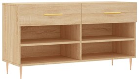 vidaXL Παπουτσοθήκη Sonoma Δρυς 102x35x55 εκ. από Επεξεργασμένο Ξύλο