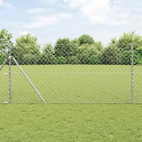 vidaXL Σετ Στύλων Φράχτη Ασημί 1.2 x 10 m Γαλβανισμένος χάλυβας