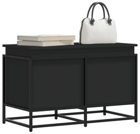 Κουτί Αποθήκευσης με Καπάκι Μαύρο 80x40x51,5 εκ. Επεξ. Ξύλο