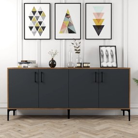 Κονσόλα Καρυδί / Ανθρακί FEZEDRI 180x35x78