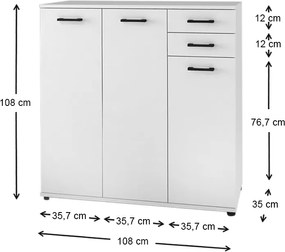 Παπουτσοθήκη - Ντουλάπι Polly Megapap χρώμα λευκό 108x35x108εκ.