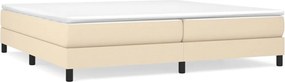 vidaXL Κρεβάτι Boxspring με Στρώμα Κρεμ 200x200 εκ. Υφασμάτινο