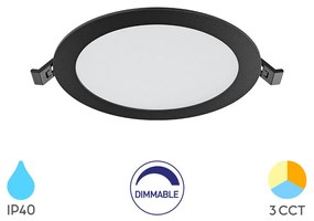 Φωτιστικό Χωνευτό Braytron BP01-91281 Μαύρο Ματ (Black Mat) CCT3