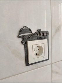 Ξύλινη κορνίζα πρίζας κουζίνας με ρουστίκ θέμα
