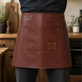 ΣΥΛΛΟΓΉ CHEF ΕSSENTIALS SMOOTH LEATHER WAIST APRON CHESTNUT DOXX AMSTERDAM