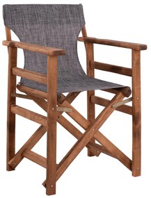 Director&#039;s chair Limnos Walnut with textline Grey