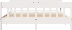 vidaXL Σκελετός Κρεβ. Χωρίς Στρώμα Λευκό 180x200 εκ Μασίφ Πεύκο