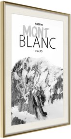 Αφίσα - Peaks of the World: Mont Blanc - 20x30 - Χρυσό - Με πασπαρτού