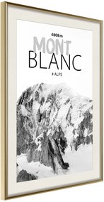 Αφίσα - Peaks of the World: Mont Blanc - 30x45 - Χρυσό - Με πασπαρτού