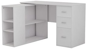 Γραφείο γωνιακό αποσπώμενο Polina pakoworld λευκό 120x100x75εκ