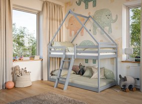 Παιδική Κουκέτα Σπιτάκι SWEET 90x200 gray