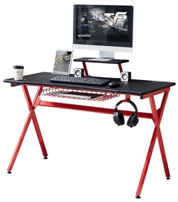Γραφείο Gaming ArteLibre PETROSYS Μαύρο/Κόκκινο 120x60.5x90cm