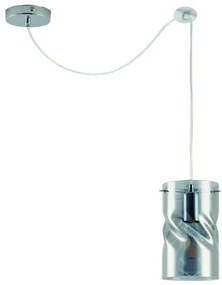 Κρεμαστό Φωτιστικό Οροφής 1xE27 Νίκελ Ματ Twist Smokey 77-8181 Homelighting-77-8181-Νίκελ Ματ 77-8181