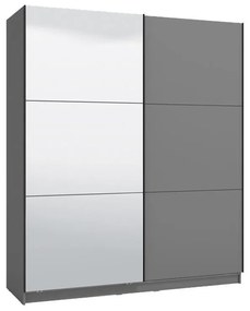 Wardrobe Sierra 180 with Mirror Grey 180*62.5*210 cm