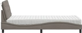 vidaXL Κρεβάτι με Στρώμα Taupe 80x200 εκ. Υφασμάτινο