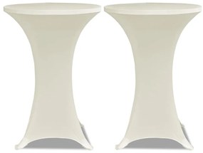 vidaXL Καλύμματα Τραπεζιού Ελαστικά 4 τεμ. Κρεμ Ø 80 εκ.