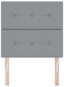 vidaXL LED Κεφαλάρι με φώτα λωρίδας LED Ανοιχτό γκρι 80 cm ύφασμα