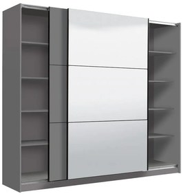 Ντουλάπα Sierra με Καθρέφτη 220 Γκρί 217x62.5x210 εκ. 217x62.5x210 εκ.