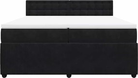 vidaXL Κρεβάτι Boxspring με Στρώμα Μαύρο 200x200 εκ. Βελούδινο