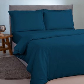 Παπλωματοθήκη Satin Plain Dark Blue Aslanis Home Υπέρδιπλo 220x240cm 100% Βαμβακοσατέν