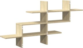 vidaXL Ράφι Τοίχου Sonoma Δρυς 124,5x18x60,5 εκ. από Επεξ. Ξύλο