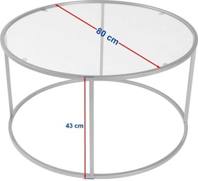 Τραπεζάκι Σαλονιού Μαύρο / Γκρι AURUM 80x80x43
