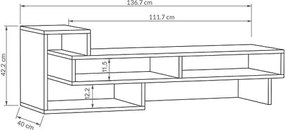 Έπιπλο τηλεόρασης Tetra λευκό 136x40x42εκ